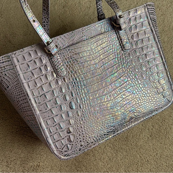 Iridescent Brahmin Ashlee Violet Wonderland Melbourne large leather tote bag 💜 - Picture 16 of 16